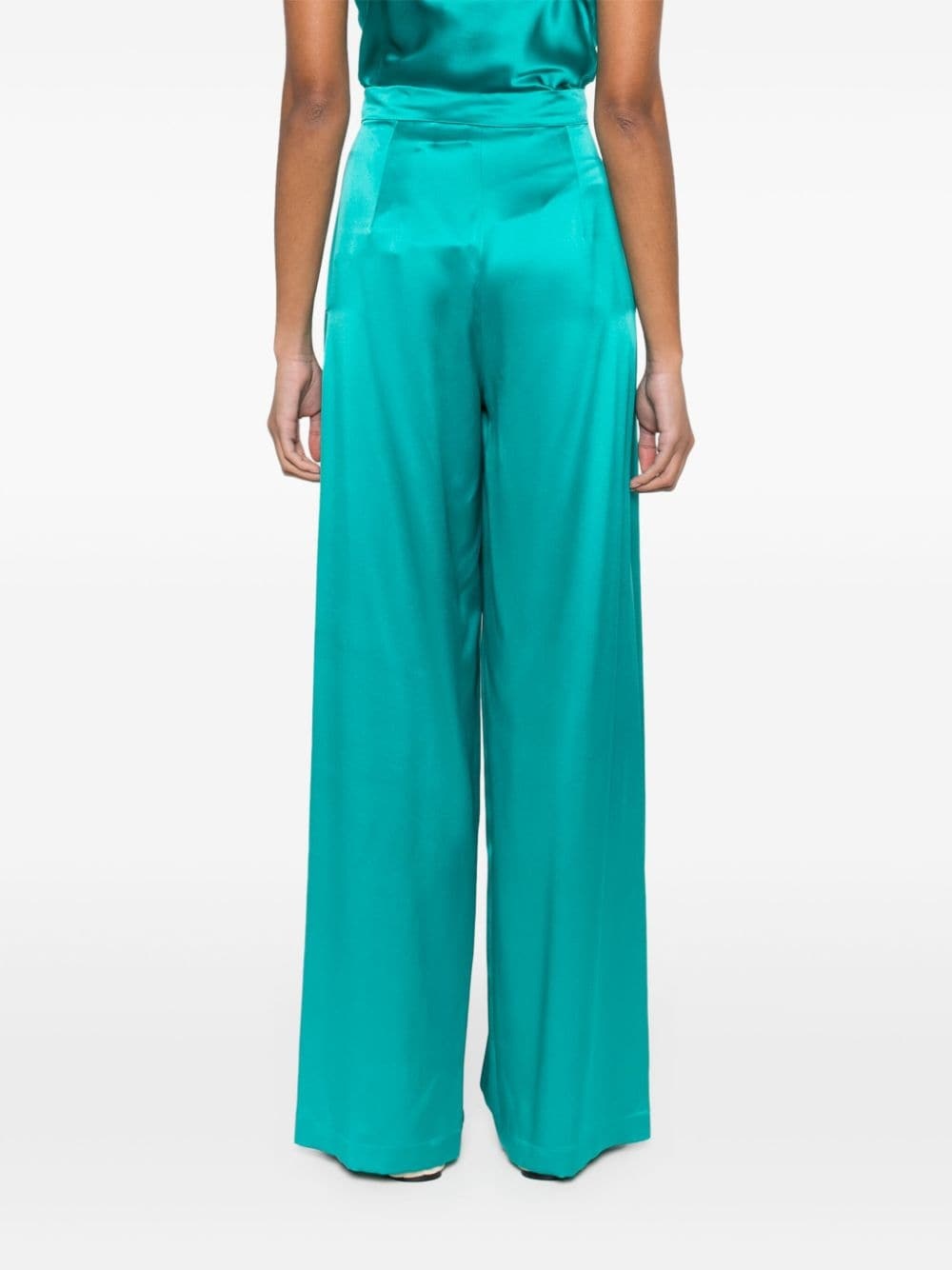 side-slits silk palazzo pants - 4