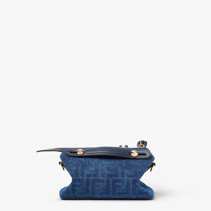 By The Way Soft Mini Blue FF denim flocked mini-bag 5