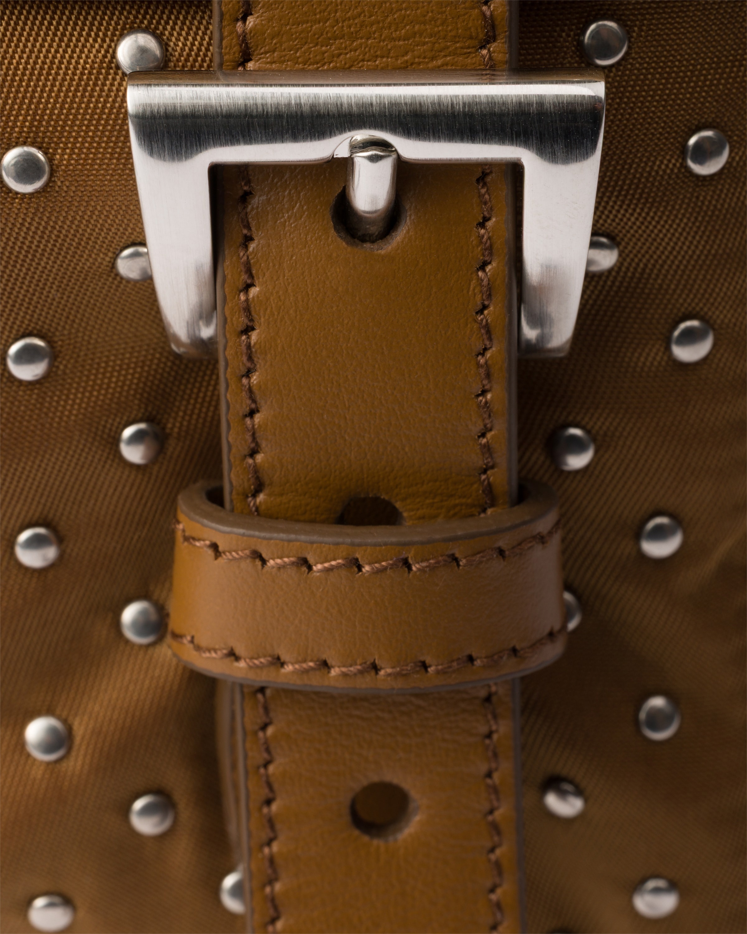 Re-Nylon shoulder bag with studs - 6