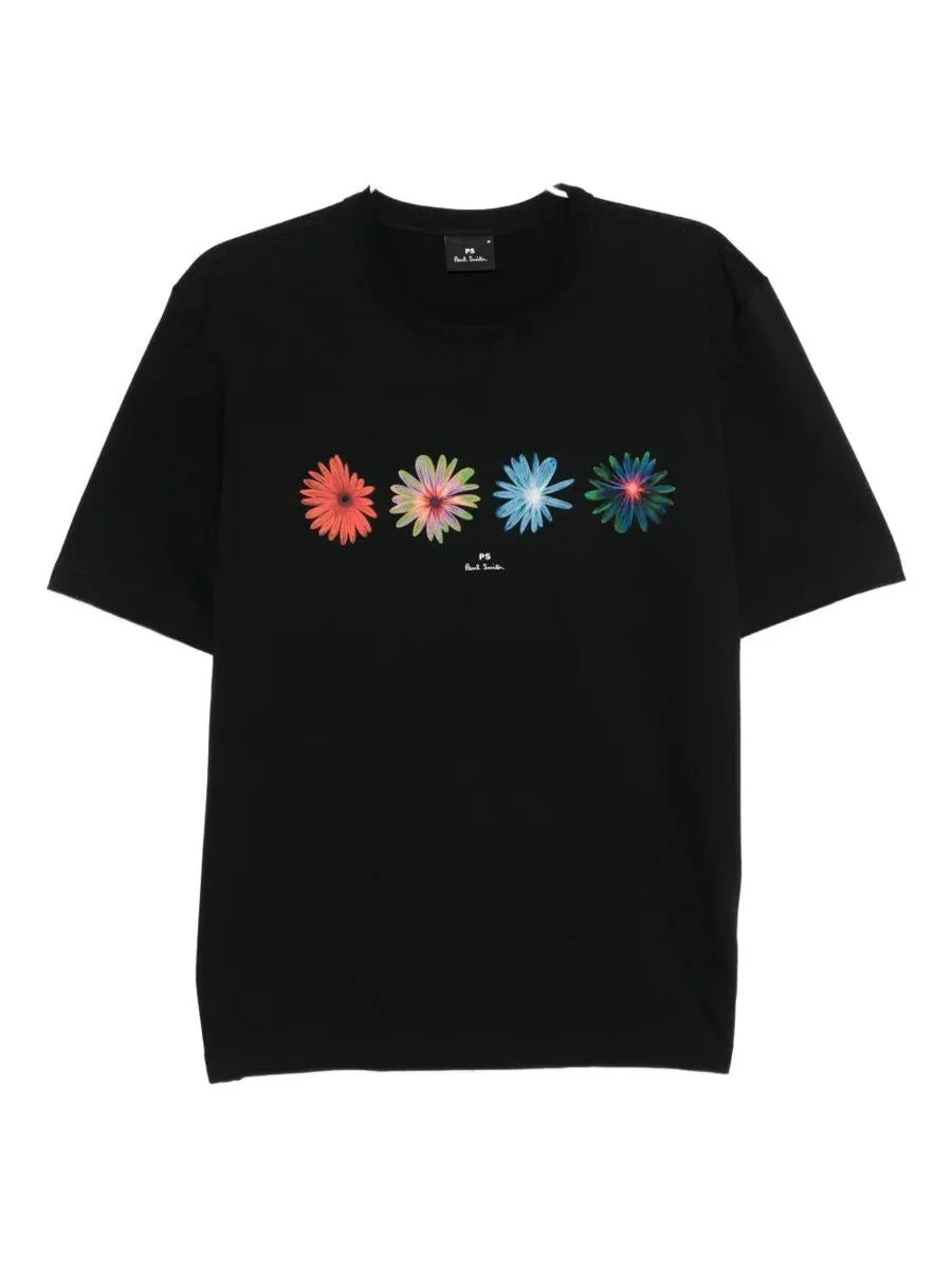 Paul Smith Mens Casual Fit Ss T Shirt Flowers Clothing - 1