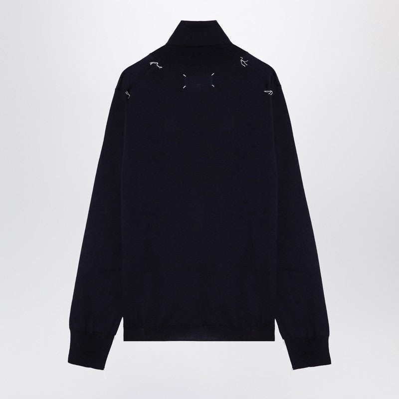 スウェット・トレーナー MAISON MARGIELA TURTLENECK PULLOVER IN NAVY WOOL Maison Margiela Maison Margiela Turtleneck Pullover In Navy