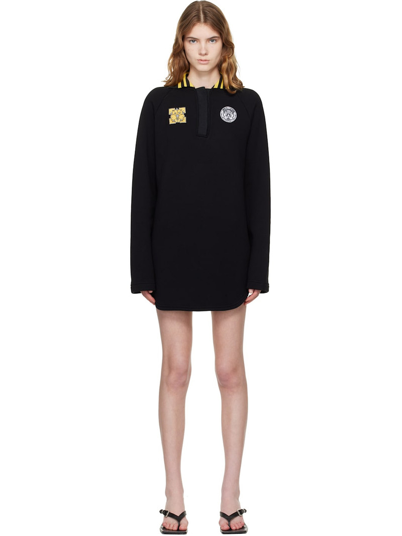 Black Sporty Polo Sweat Minidress 1