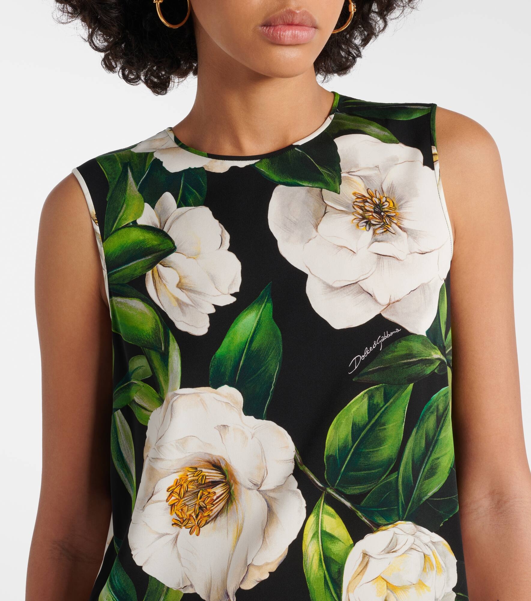 Floral silk-blend charmeuse top - 4