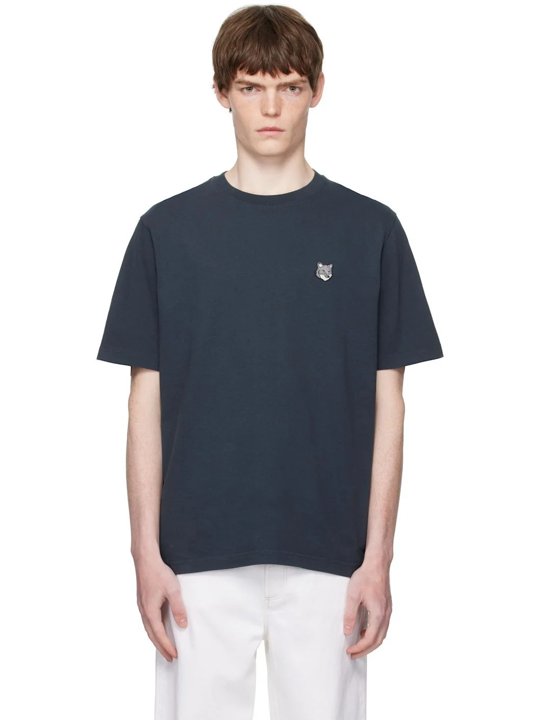 Navy Fox Head Patch Comfort T-shirt - 1