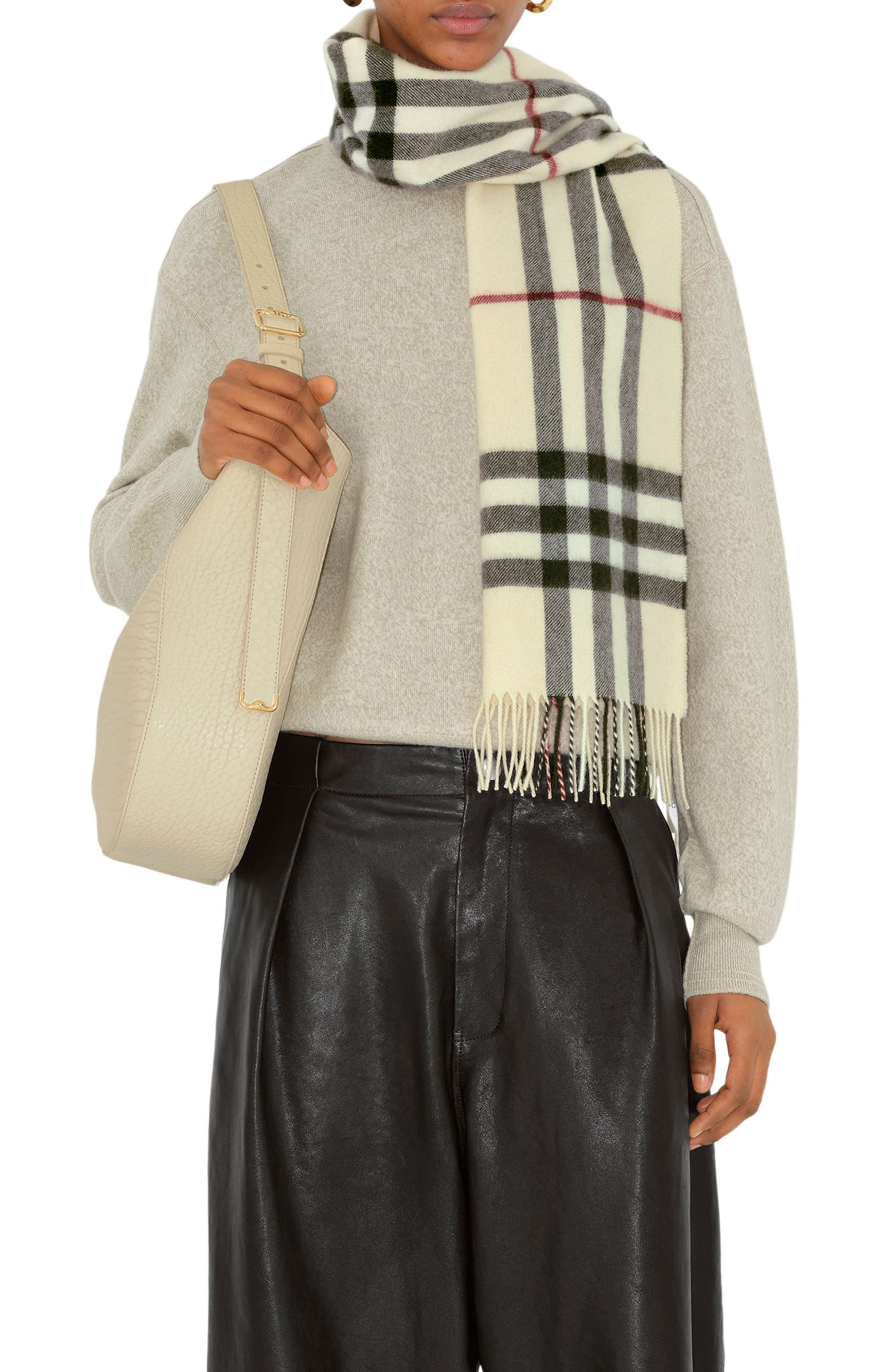 burberry Giant Icon Check Cashmere Scarf in Stone at Nordstrom - 2