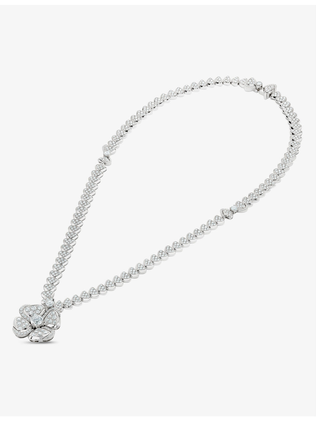 Fiorever 18ct white-gold and 4.95ct brilliant-cut diamond necklace - 2
