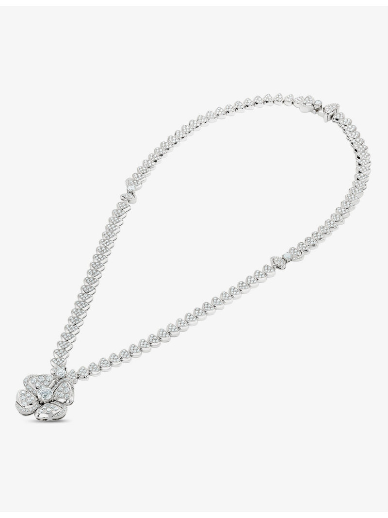 BVLGARI Fiorever 18ct white-gold and 4.95ct brilliant-cut diamond necklace outlook
