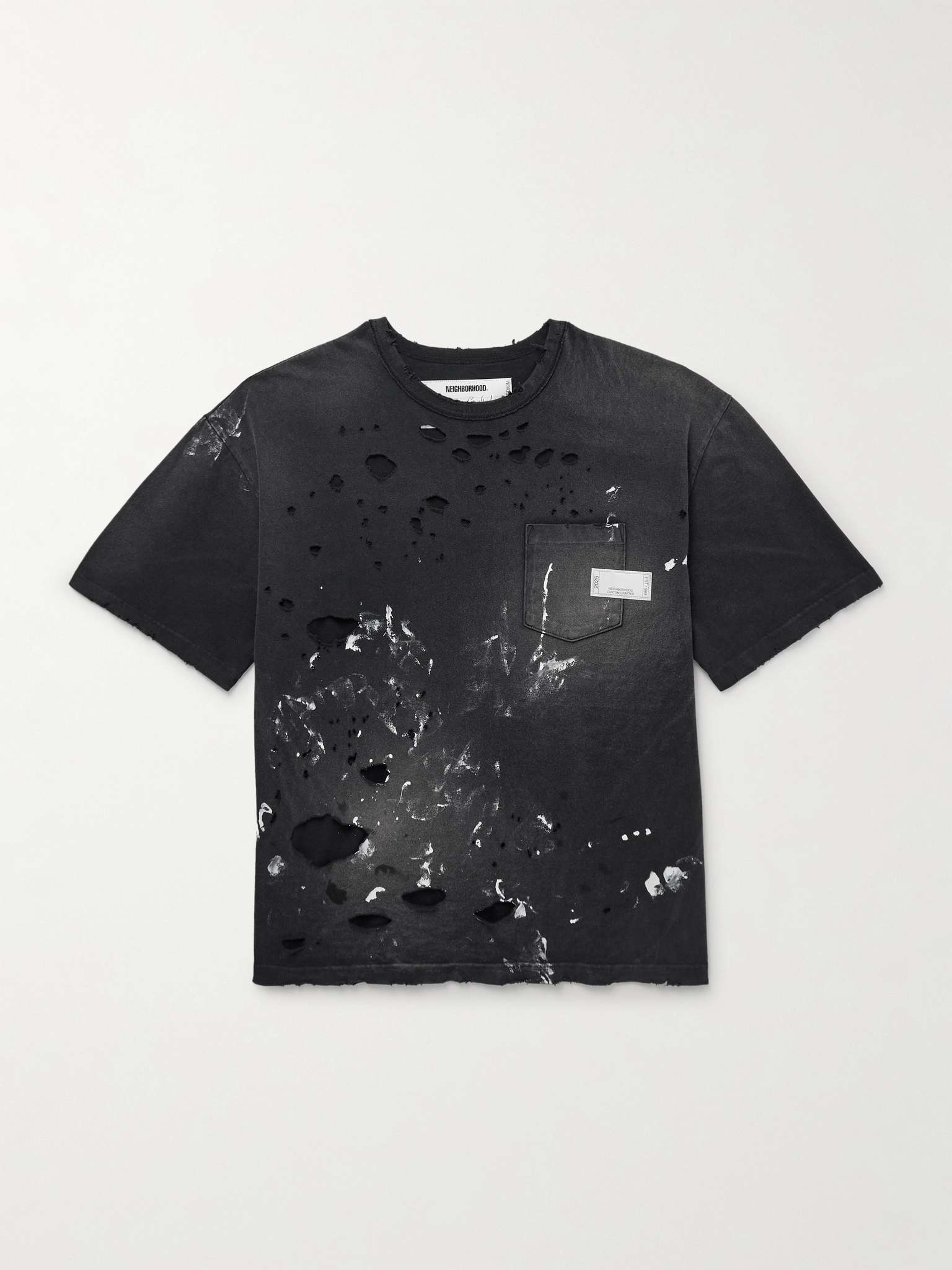 Savage Distressed Paint-Splattered Cotton-Jersey T-Shirt - 1