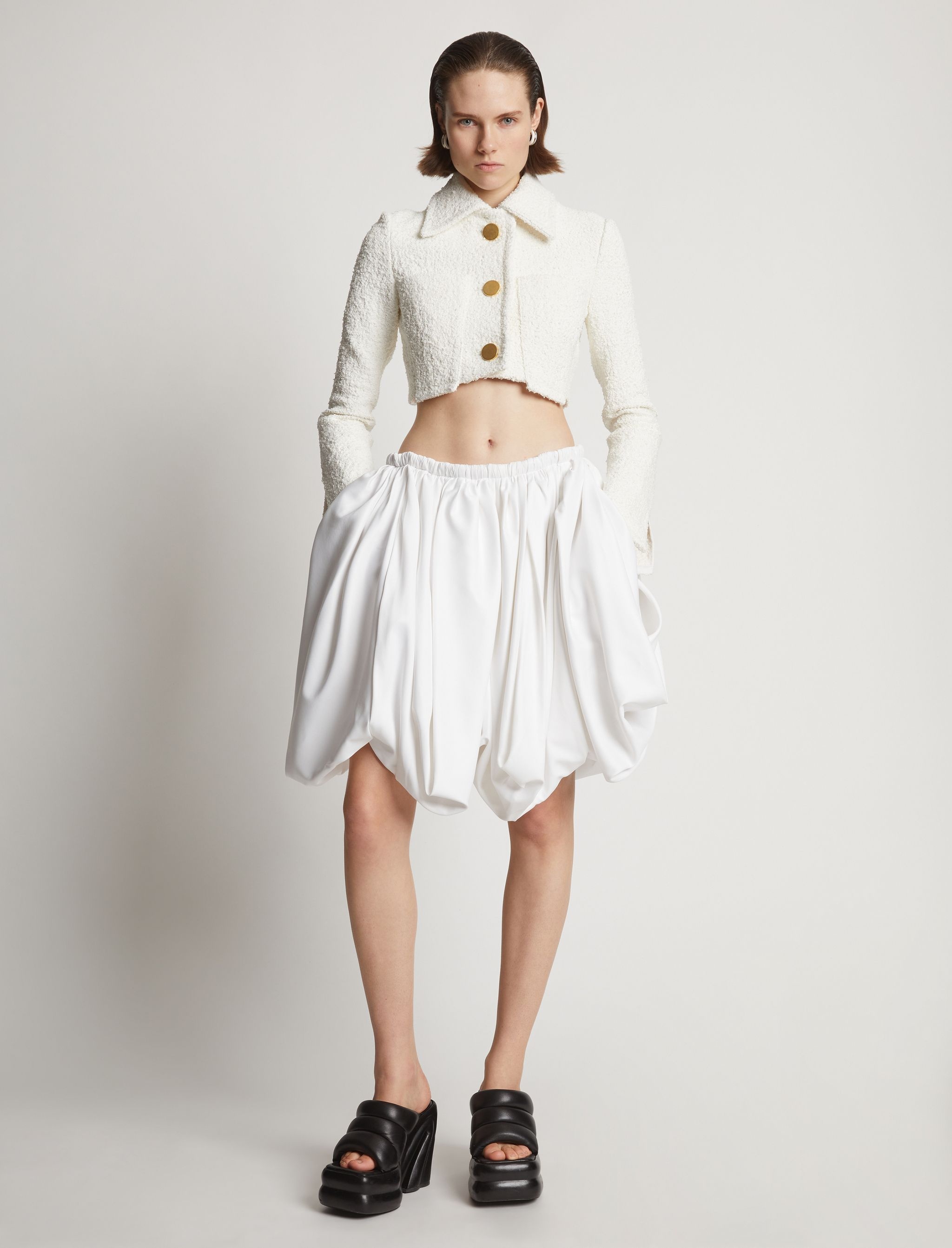 Stretch Boucle Crop Jacket - 3