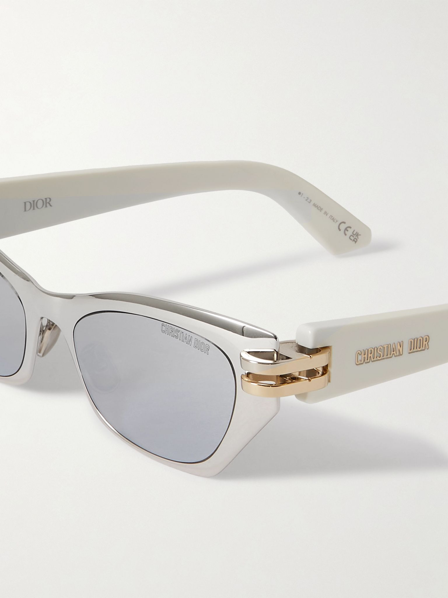 CDior B3U cat-eye silver-tone and acetate sunglasses Silver - 4