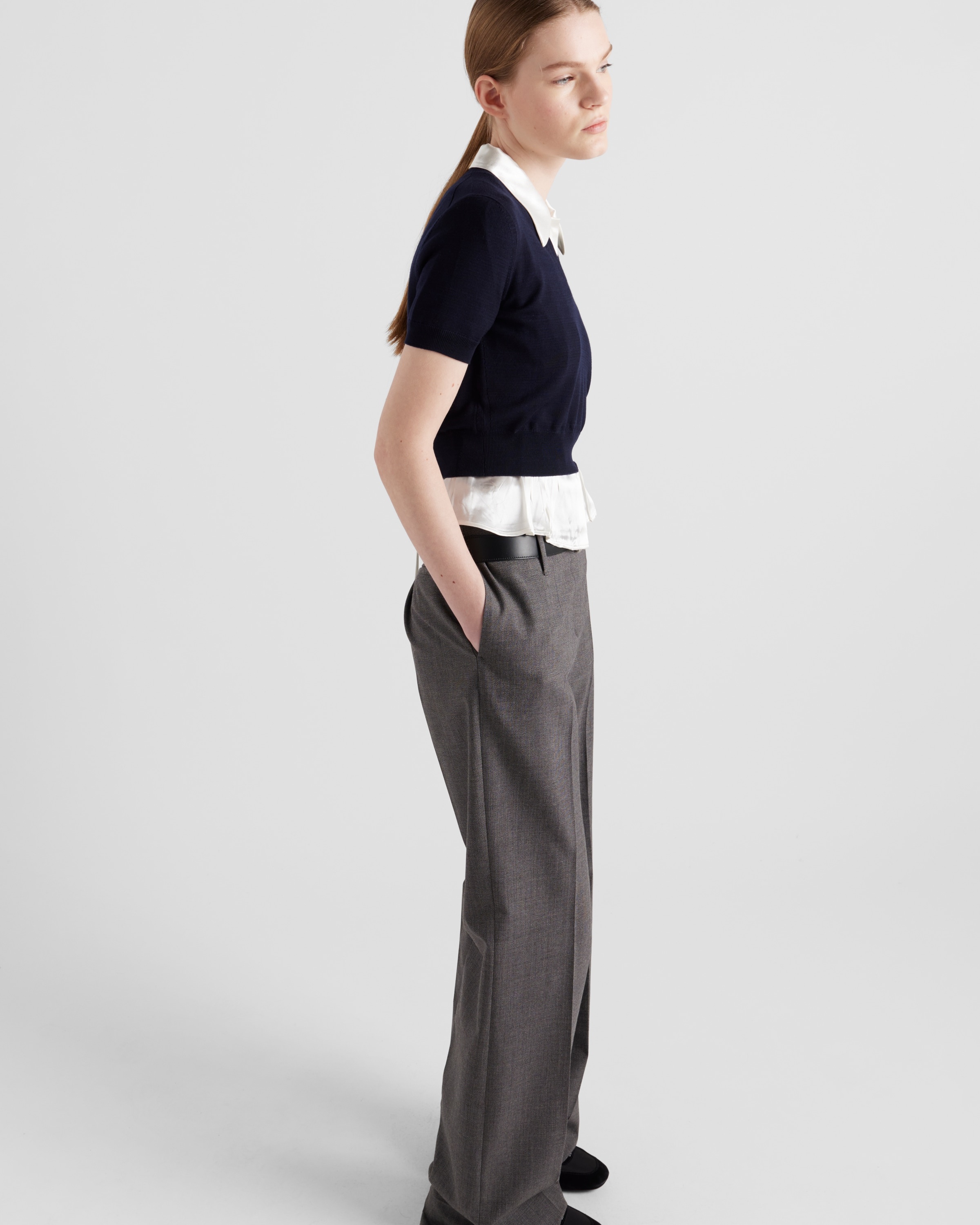 Short-sleeved satin shirt - 6