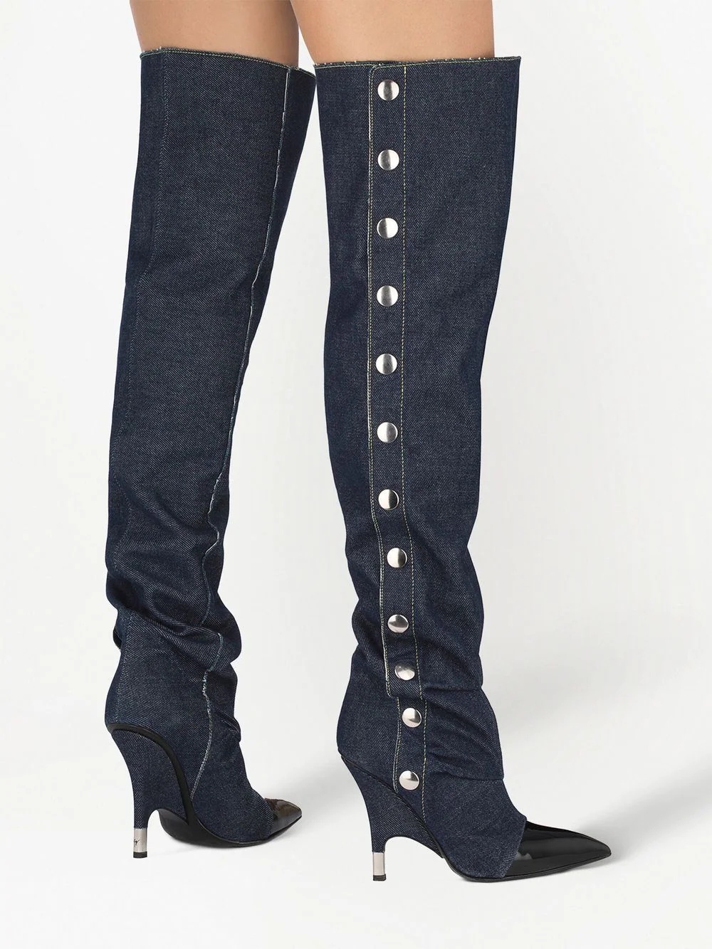 Harper denim knee-length boots - 4
