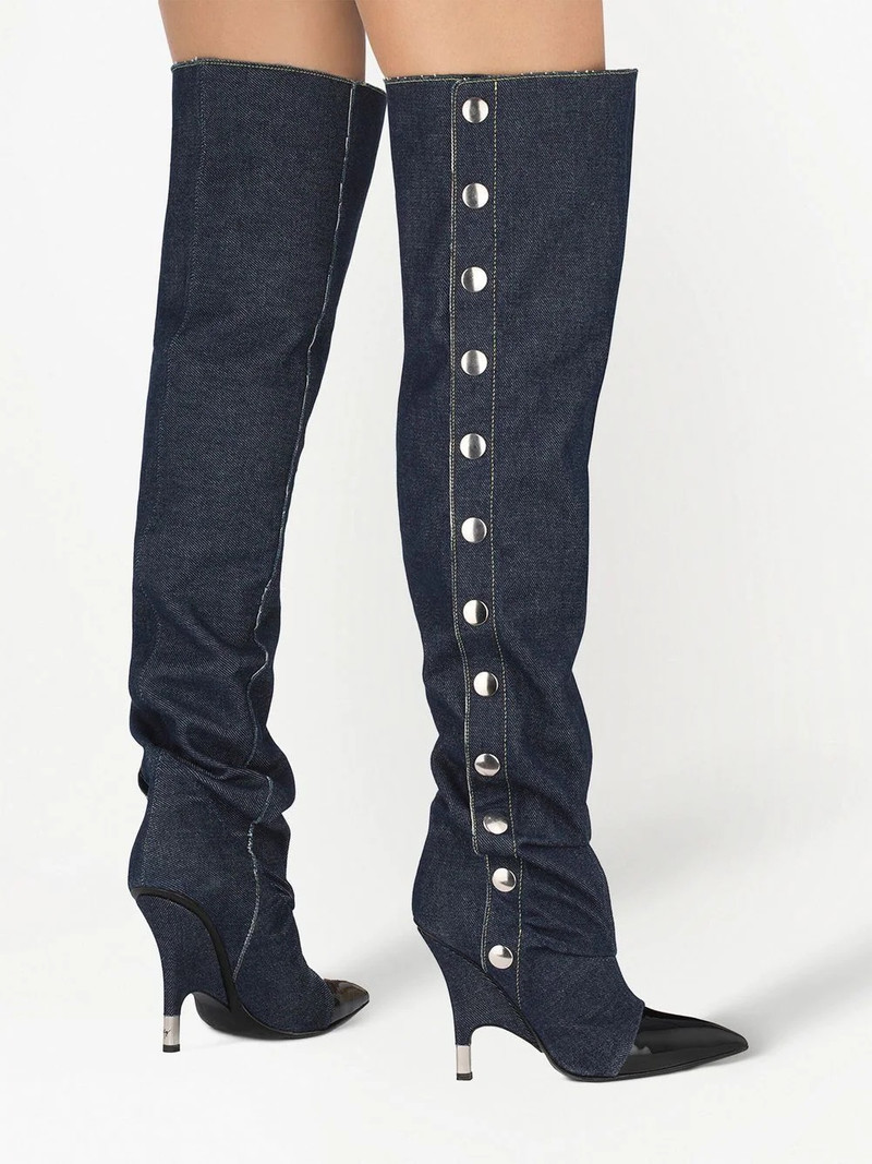 Harper denim knee-length boots 4