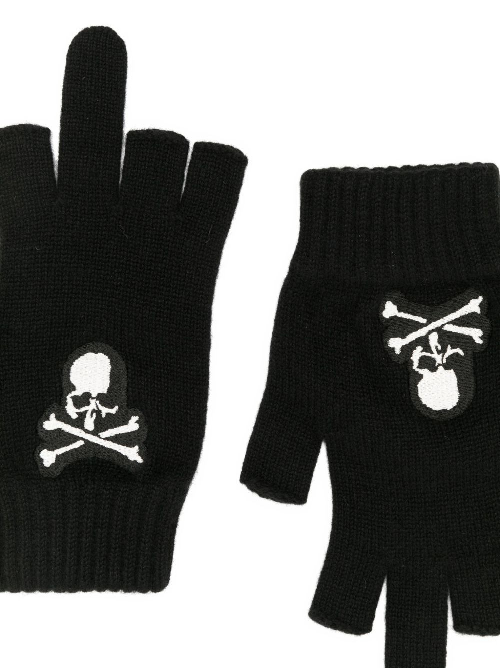 logo-embroidered gloves - 3