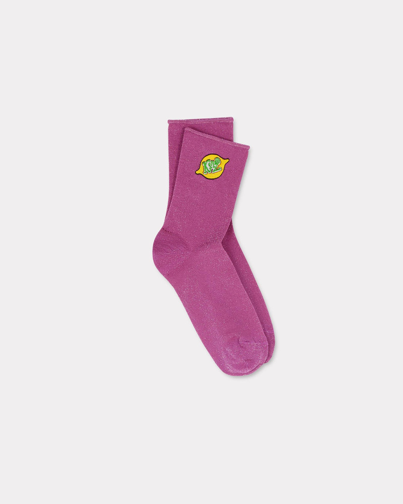 KENZO 'KENZO Stamp' cotton and metallic fibre socks outlook