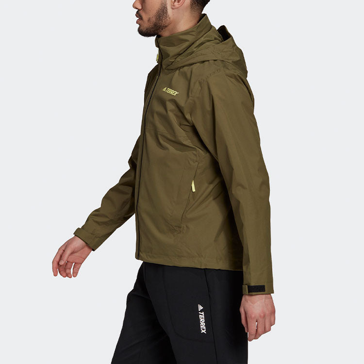 adidas Terrex Mt Rr Jacket waterproof Sports Outdoor Hooded Jacket Green GU6485 - 5