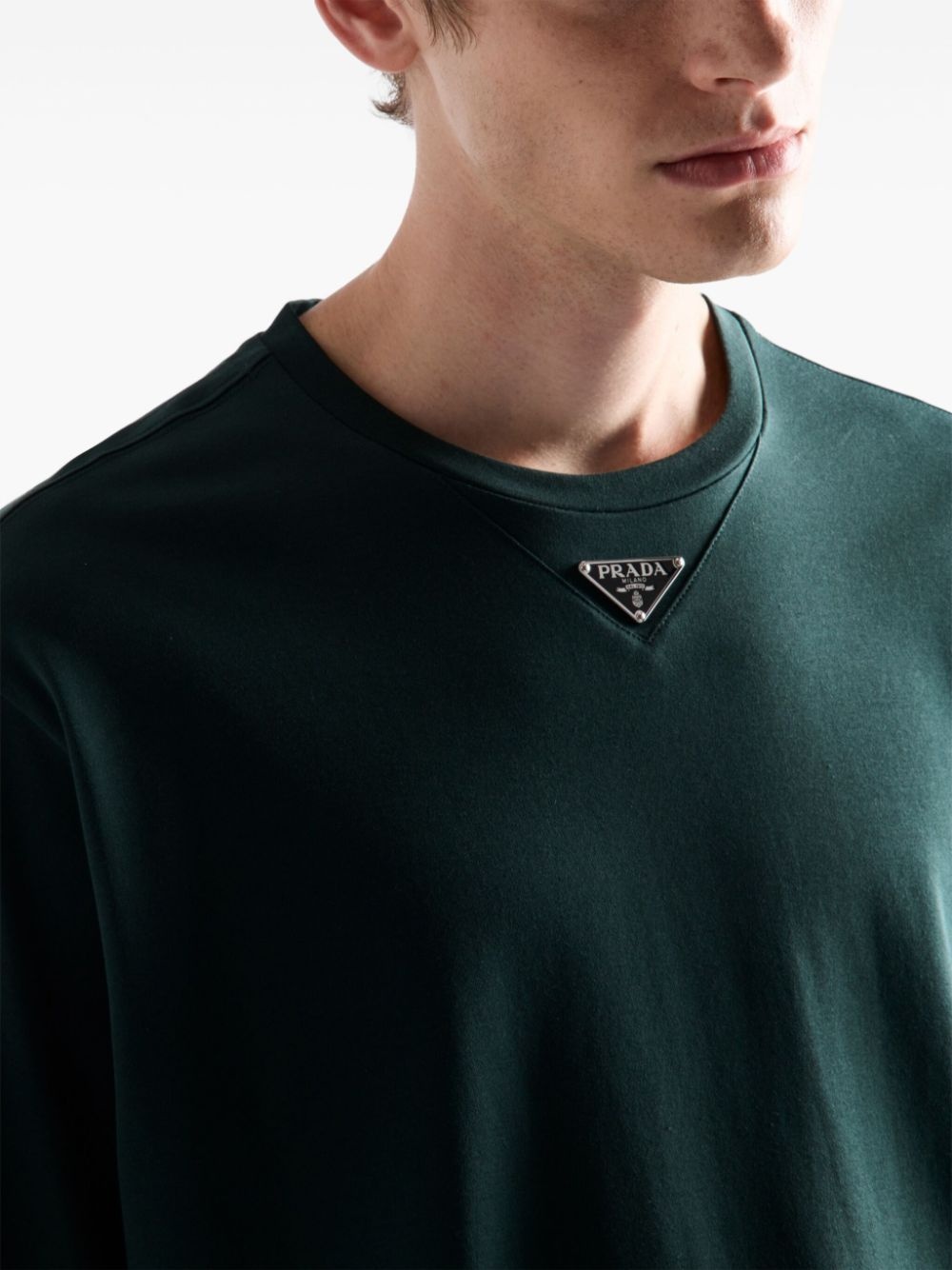 triangle logo cotton t-shirt - 5