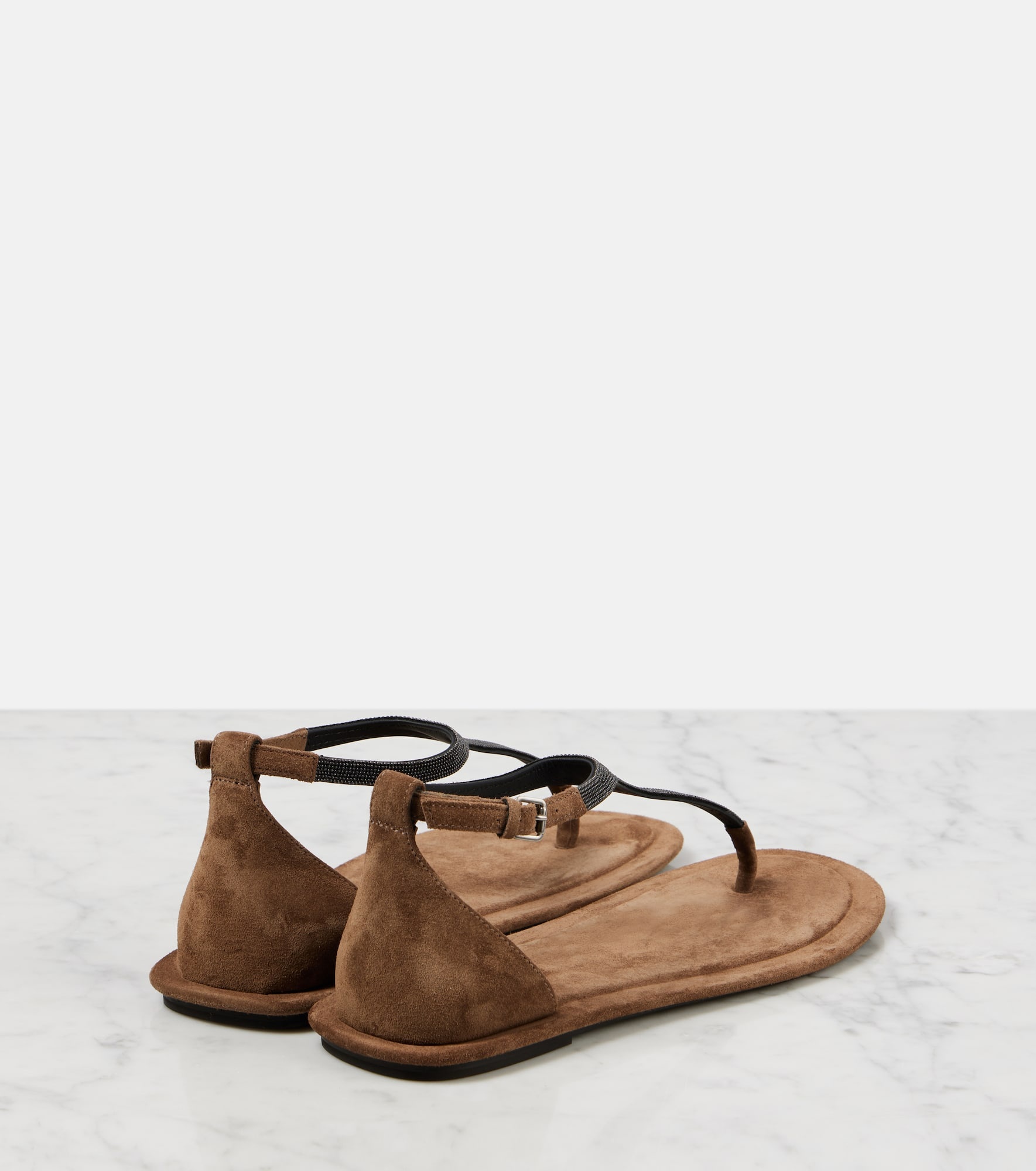Embellished suede thong sandals - 2