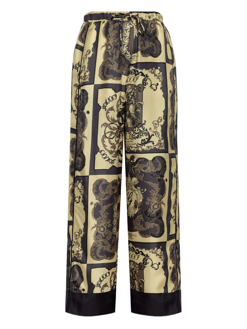 Printed Silk Twill Elasticated Pants 1