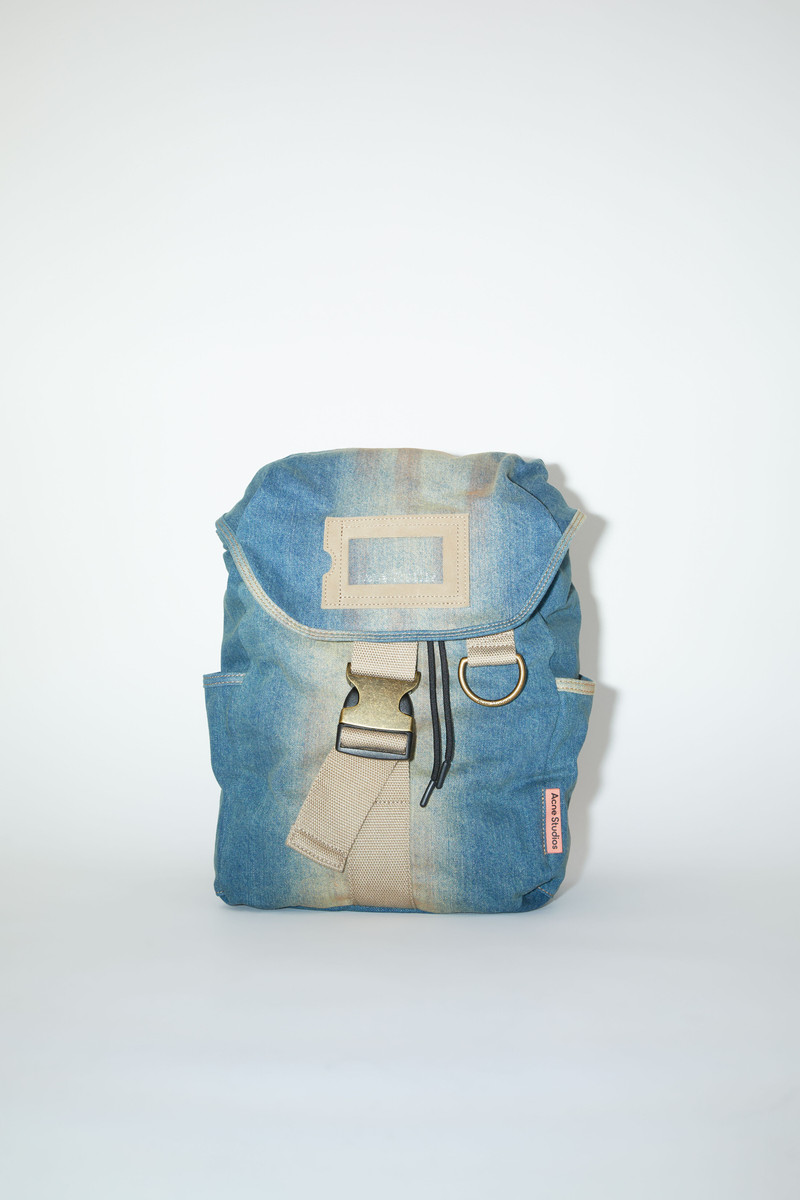 Denim backpack - Light blue/beige 1