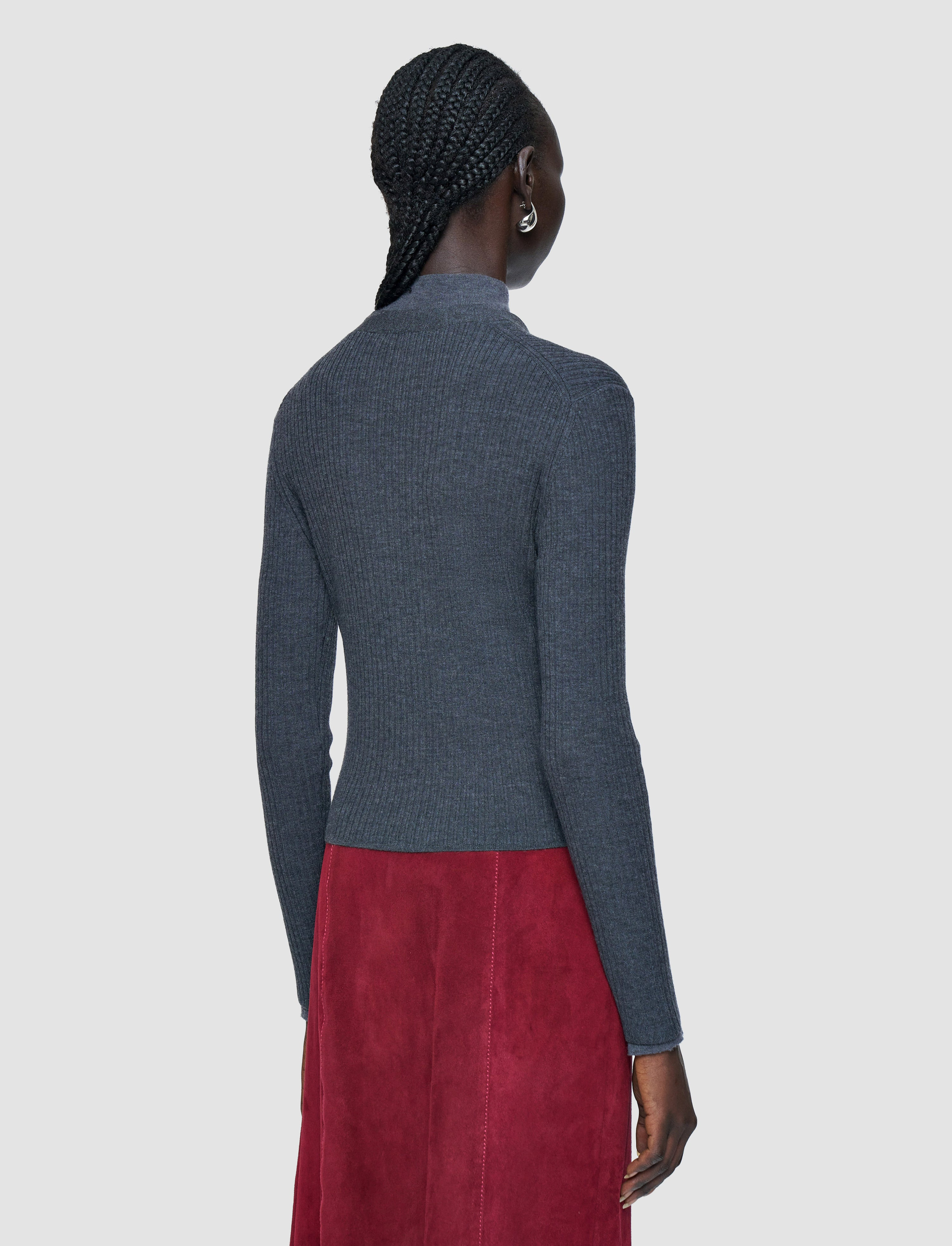 Merino Rib Knit Cardigan - 4