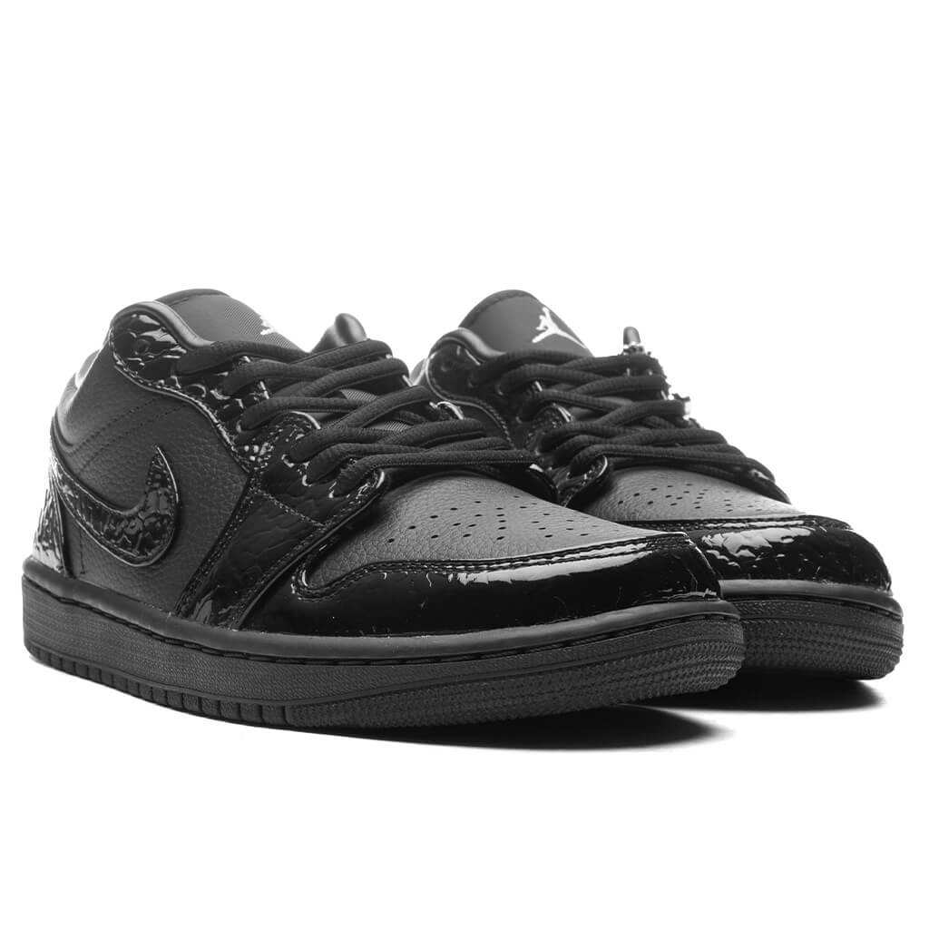 AIR JORDAN 1 LOW SE WOMEN'S - BLACK/BLACK/WHITE/METALLIC SILVER - 2