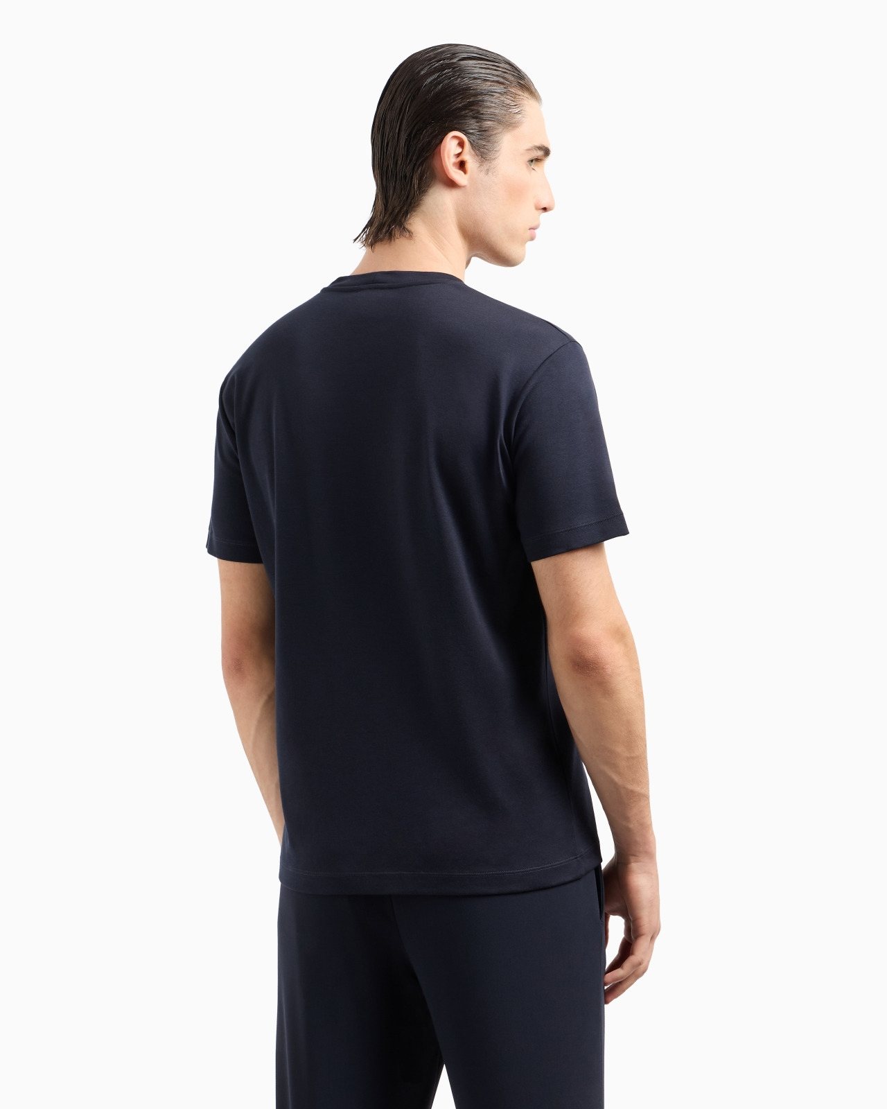 Pure cotton interlock T-shirt with embroidered logo - 3