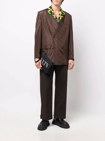 Valentino double-breasted washed taffeta blazer outlook