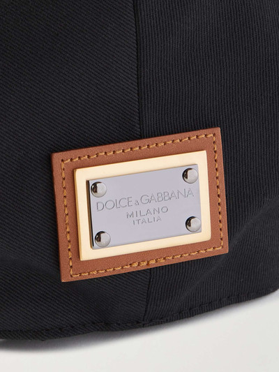 Dolce & Gabbana Logo-Appliquéd Cotton-Twill Flat Cap outlook