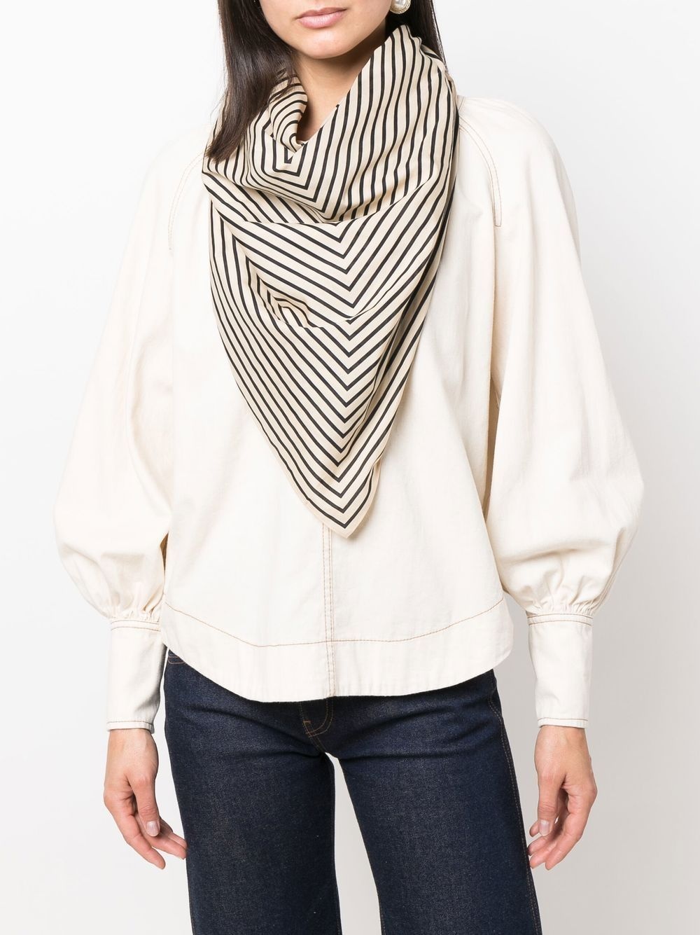 Monogram cotton-silk blend scarf - 3