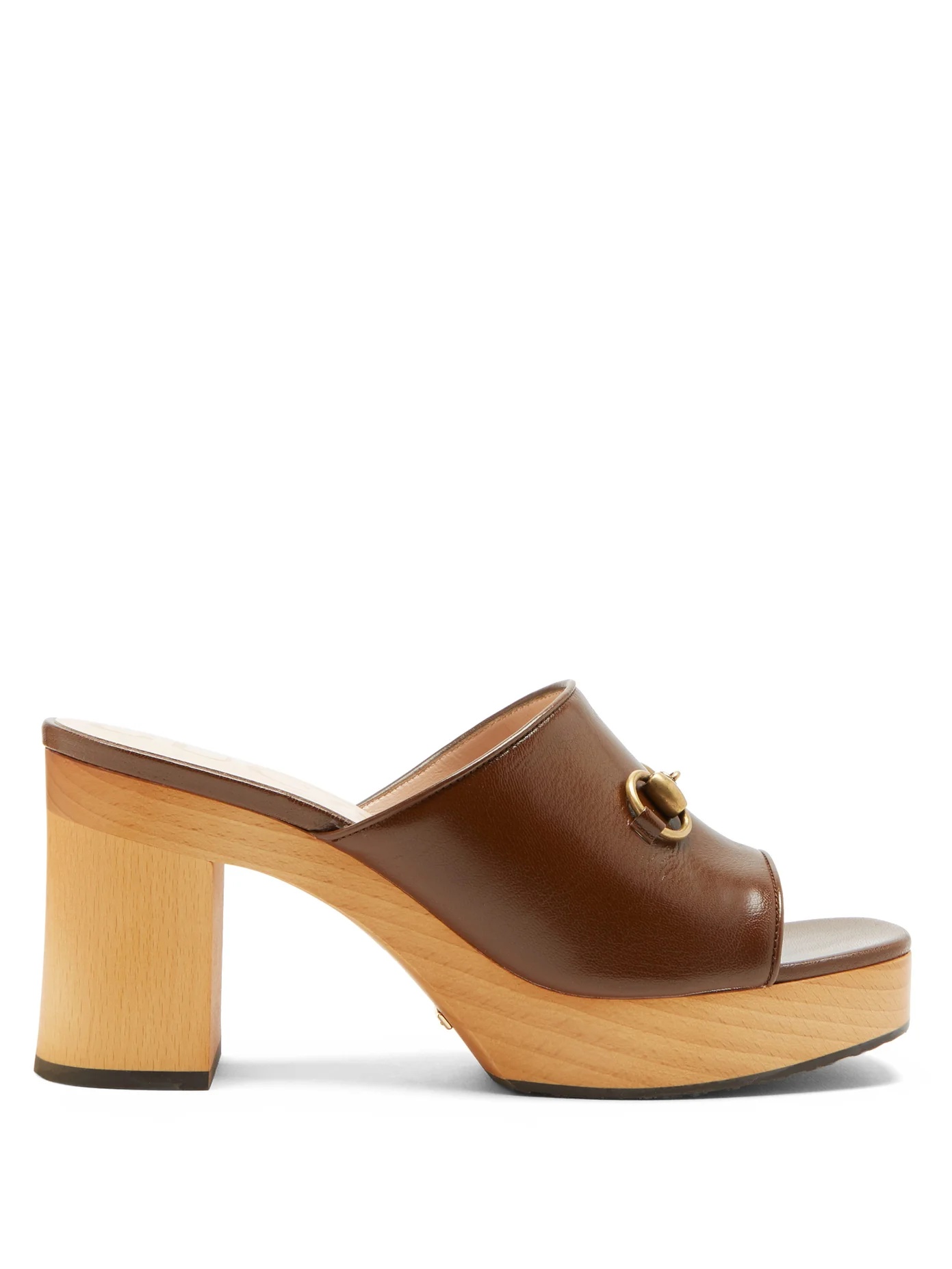 Houdan Horsebit leather platform mules - 1