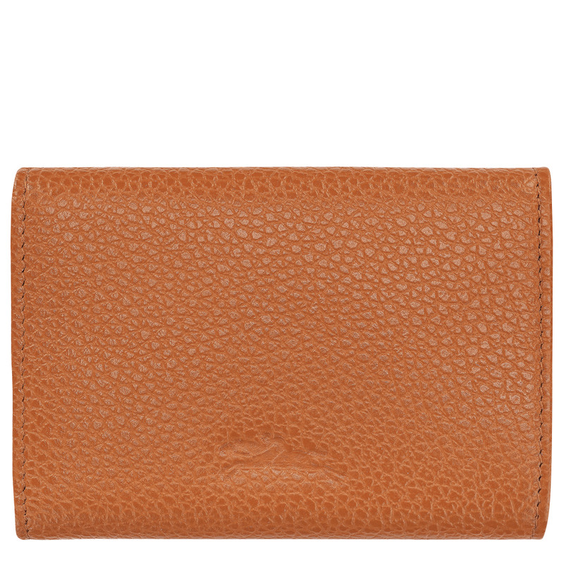 Longchamp Le Foulonné Compact wallet Amber - Leather outlook