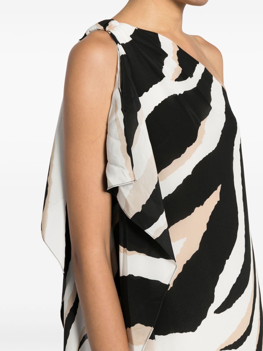 zebra-print silk dress - 5