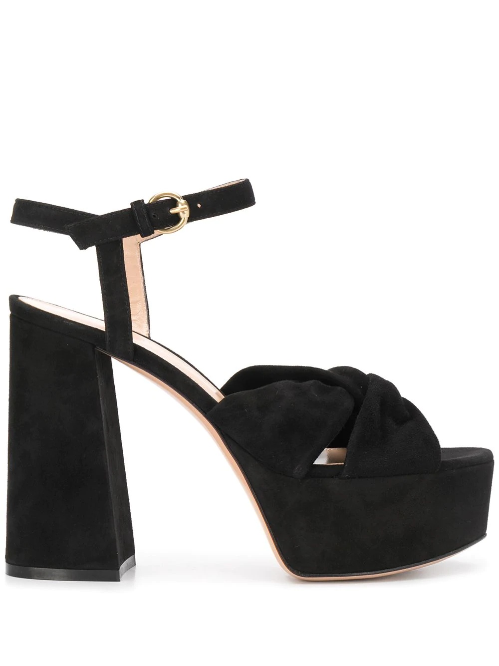 block heel platform sole sandals - 1