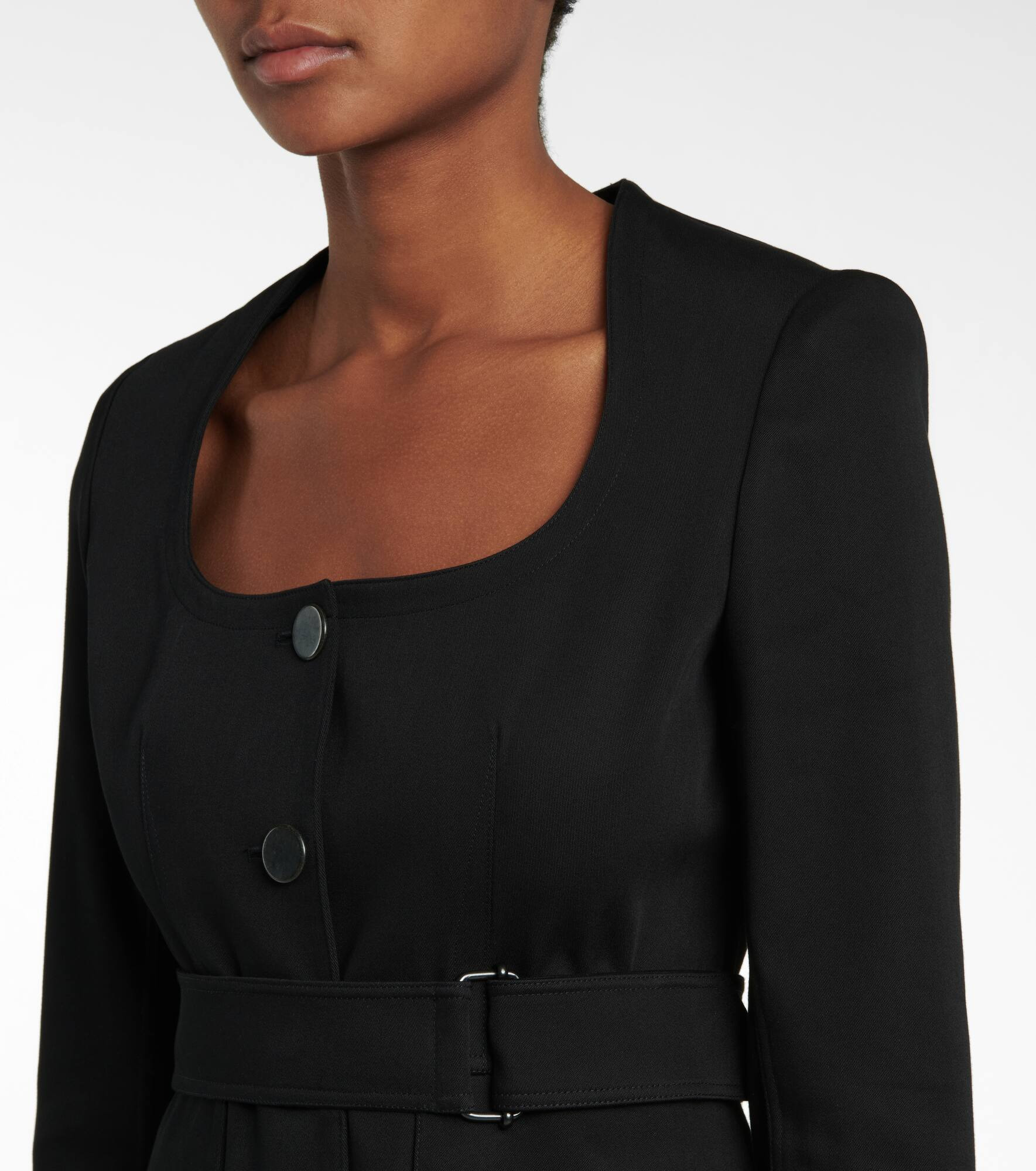 Belted cotton gabardine jacket - 6