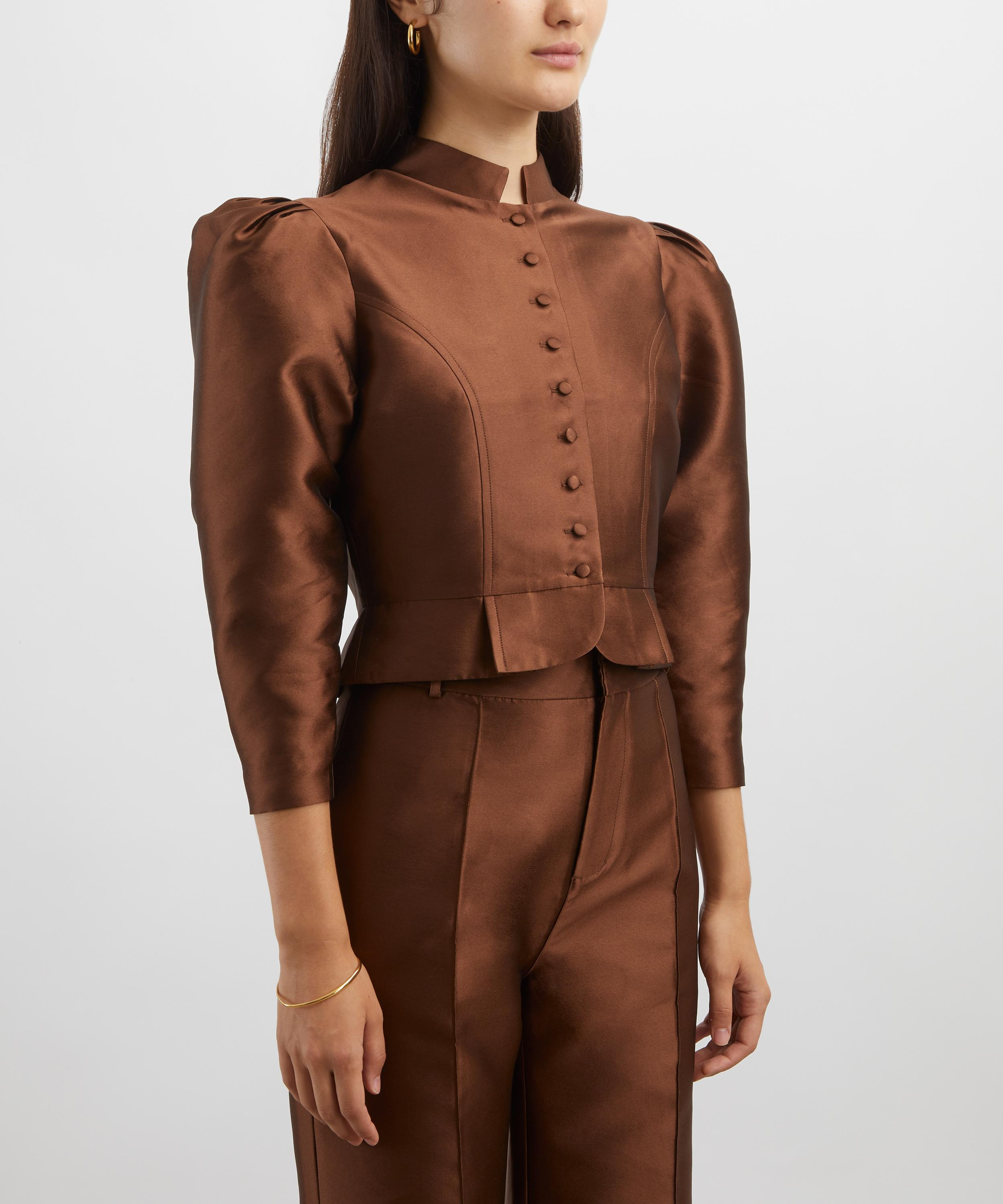 Amoako Cappuccino Silk-Blend Jacket - 3