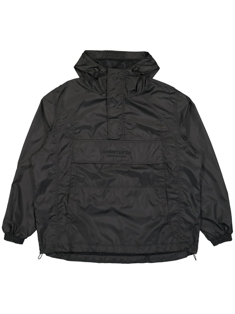 logo-embroidered padded jacket 1
