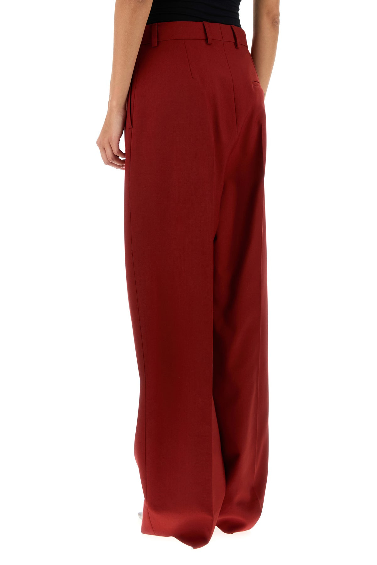Tiziano red wool Ruby wide-leg pant - 4