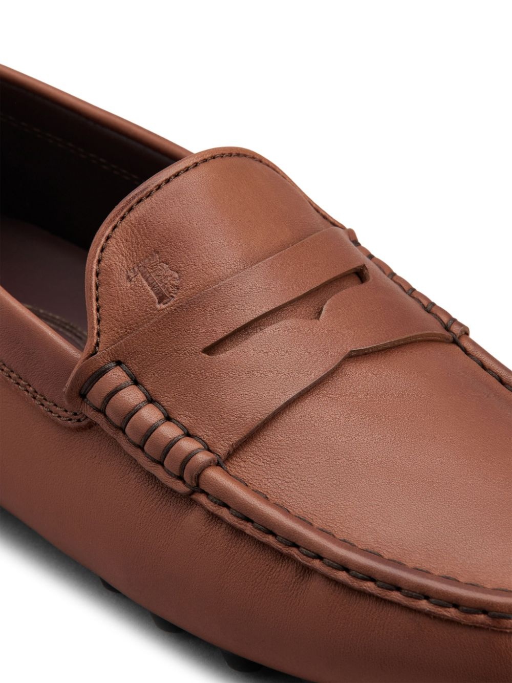 logo-embossed leather penny loafers - 6