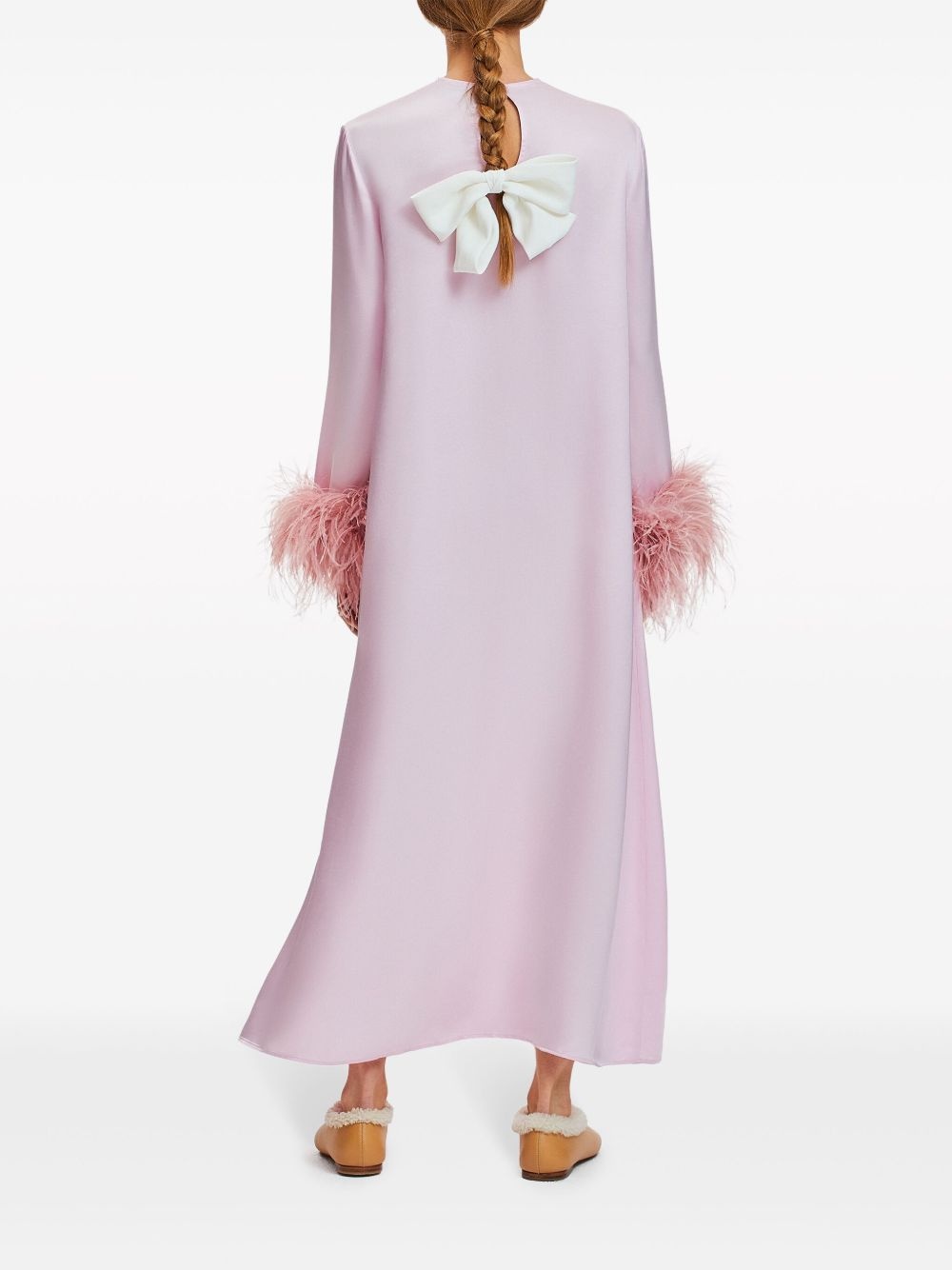 feather-trim dress - 7
