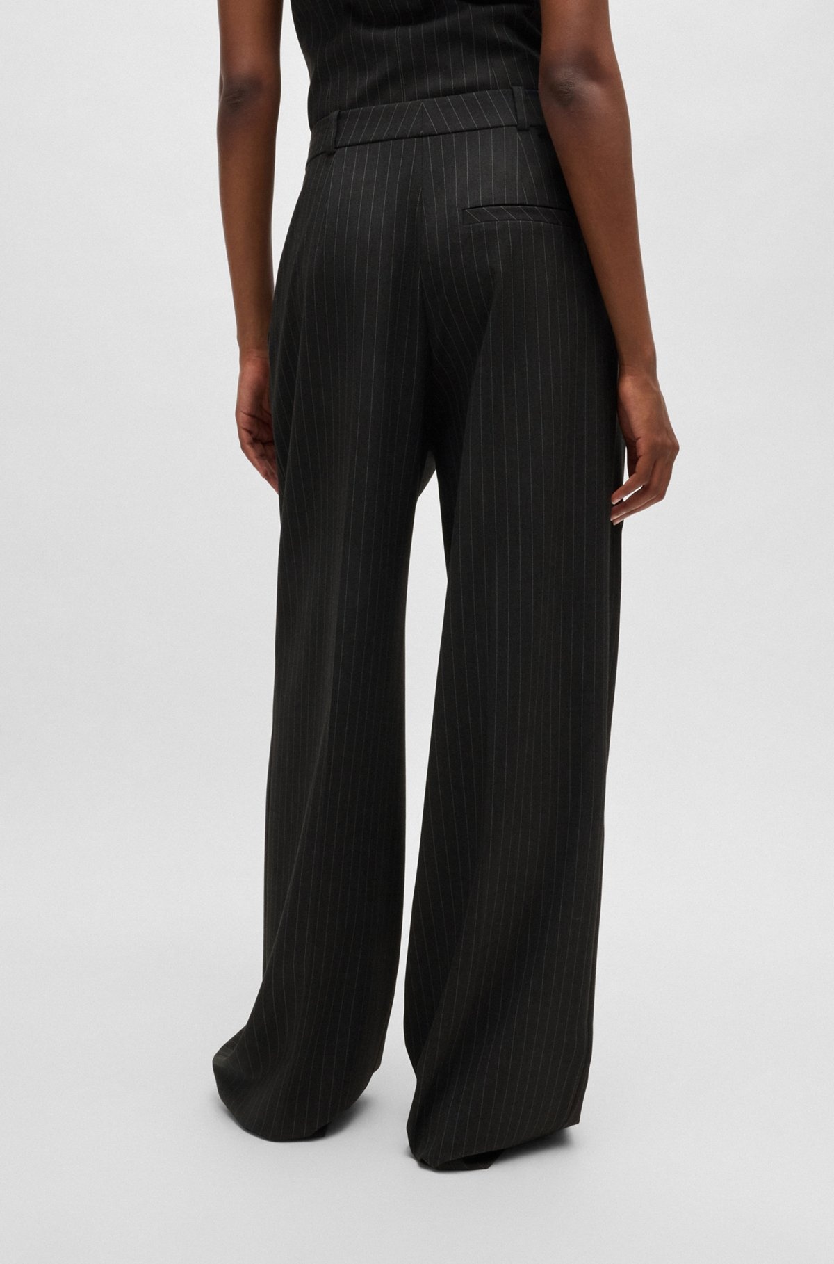 REGULAR-FIT TROUSERS IN PINSTRIPE STRETCH FABRIC - 4