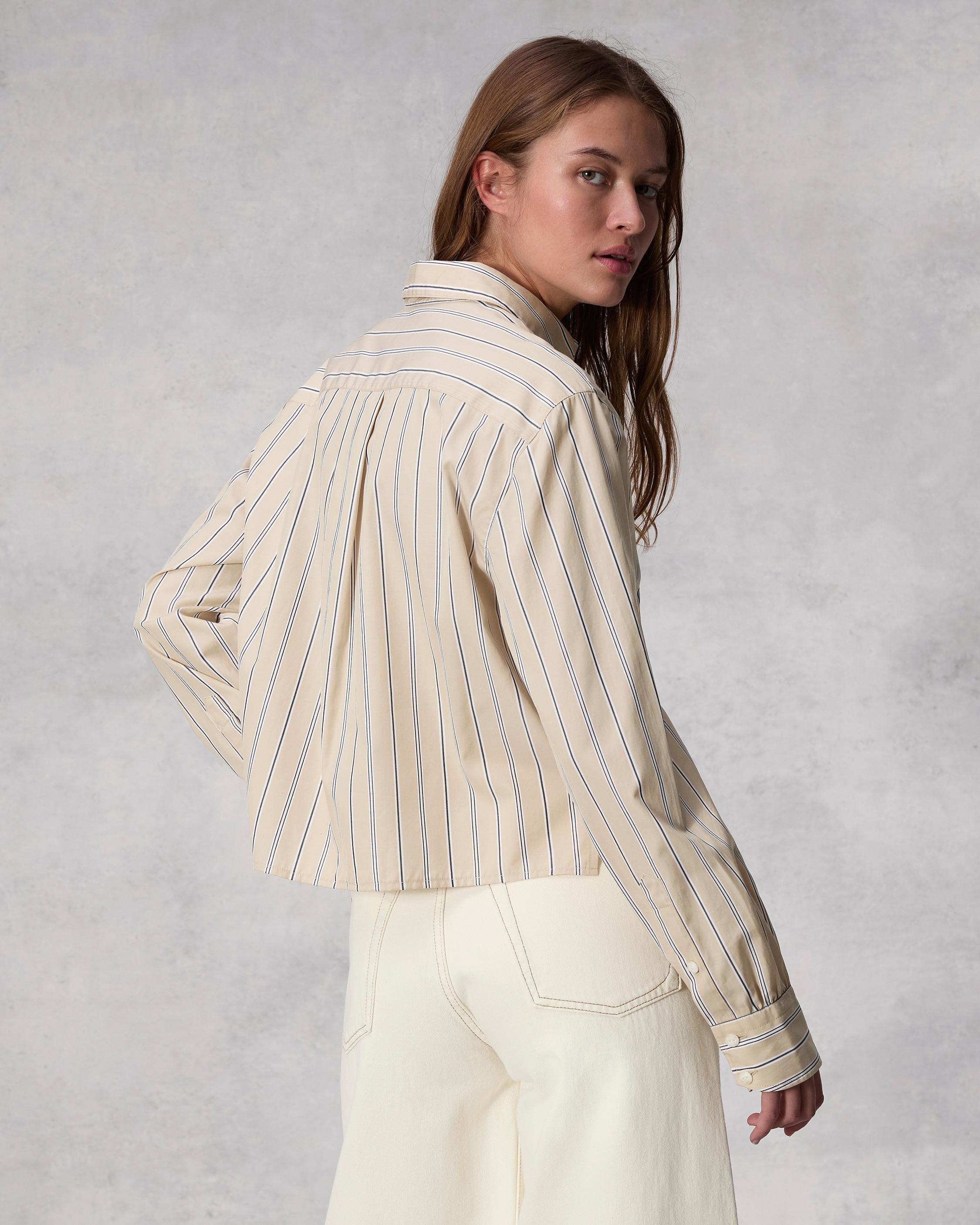 Maxine Cropped Cotton Poplin Shirt
Relaxed Fit Button Down - 5