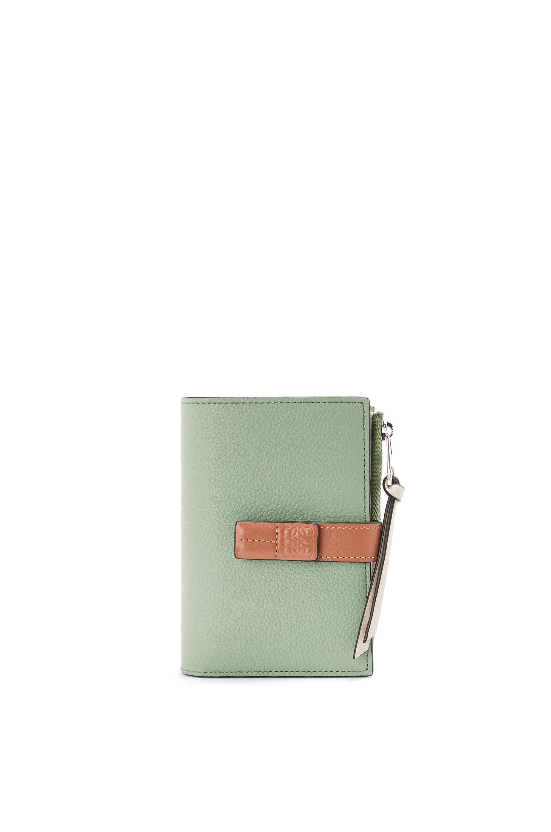 Slim zip bifold wallet in soft grained calfskin - 1