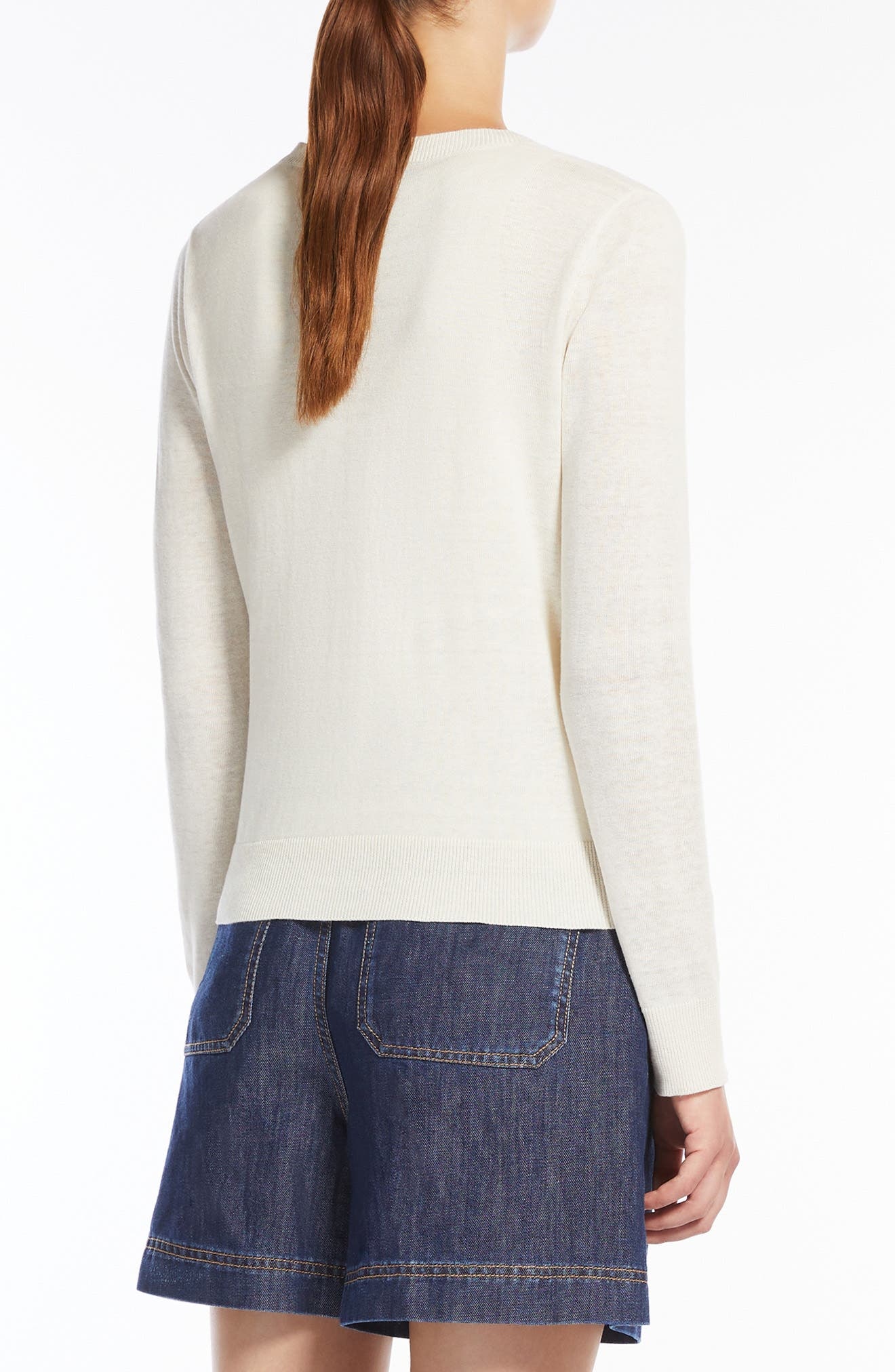 Weekend Max Mara Marabu Silk & Linen Cardigan in Ecru at Nordstrom - 2