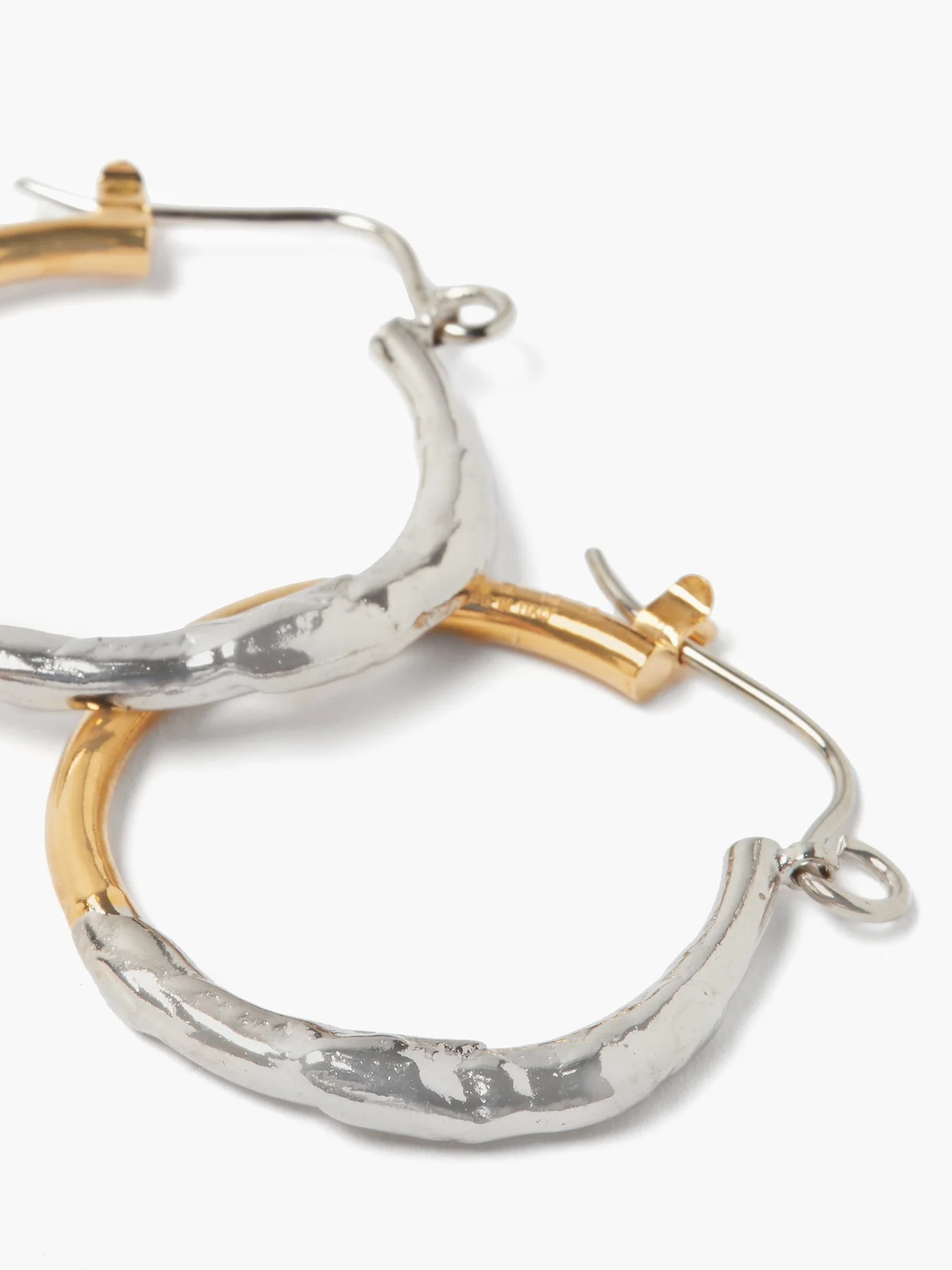 Hammered hoop earrings - 3