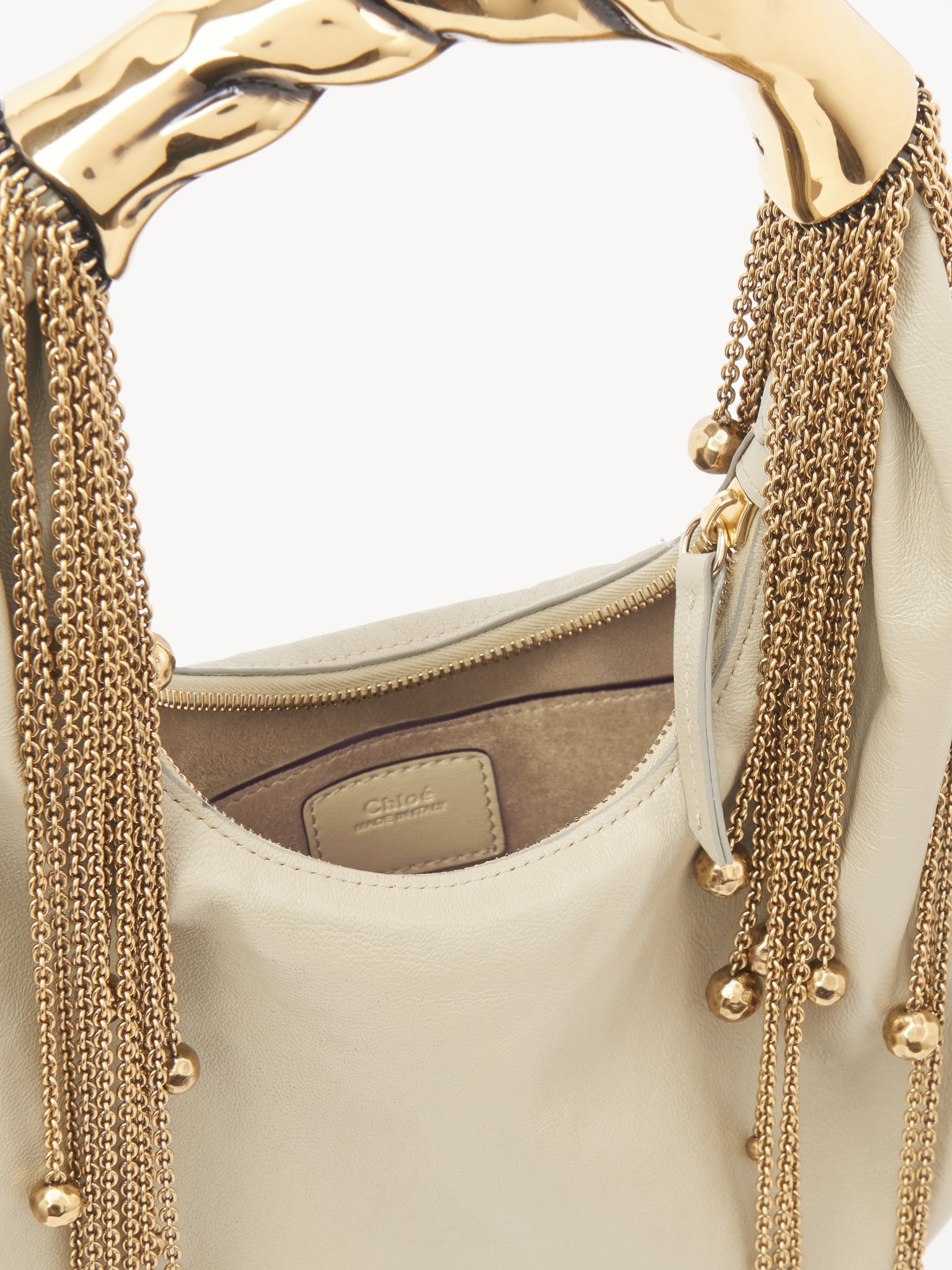 TWISTED SHELL HOBO BAG IN SHINY LEATHER - 5