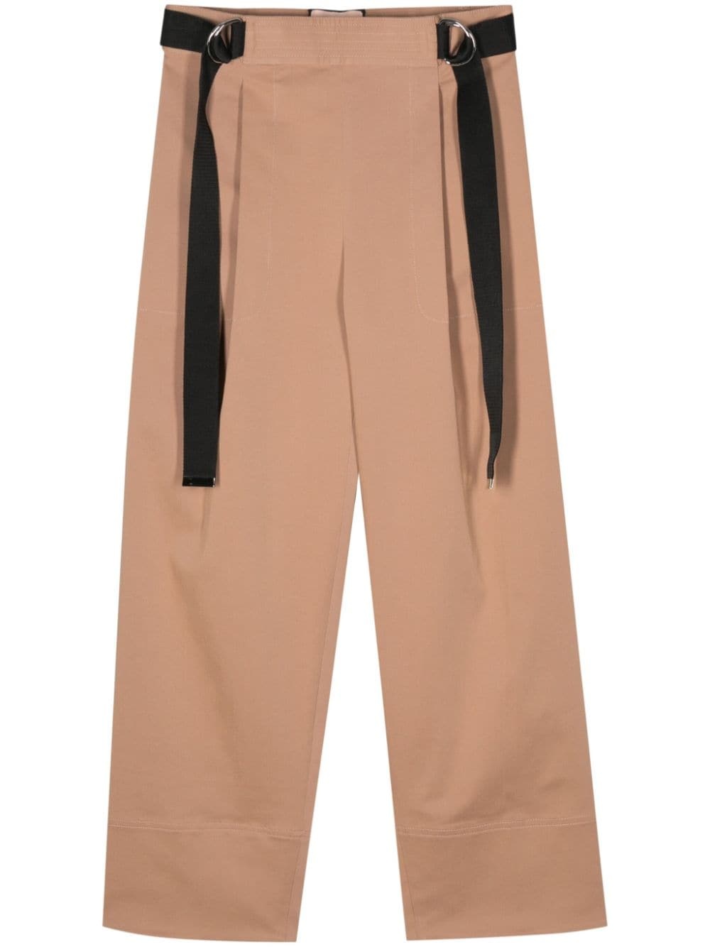 gabardine-weave straight trousers - 1