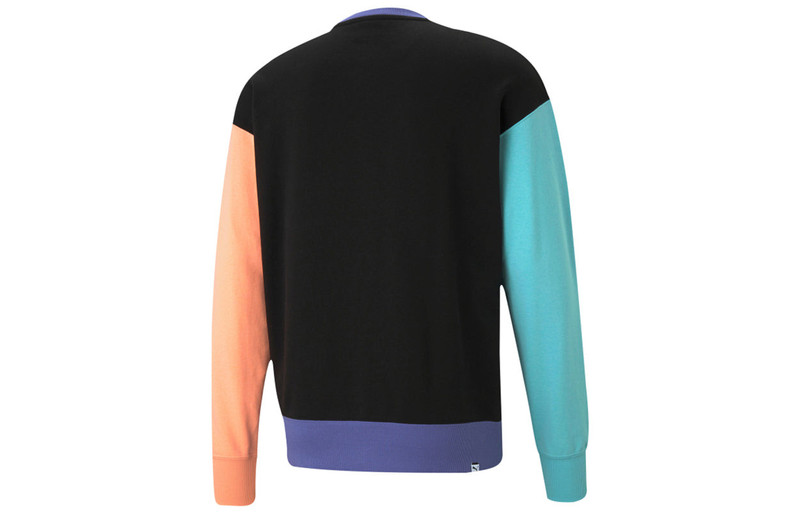 PUMA PUMA Graphic Crew Logo Printed Casual Sports Sweater Black 531426-51 outlook