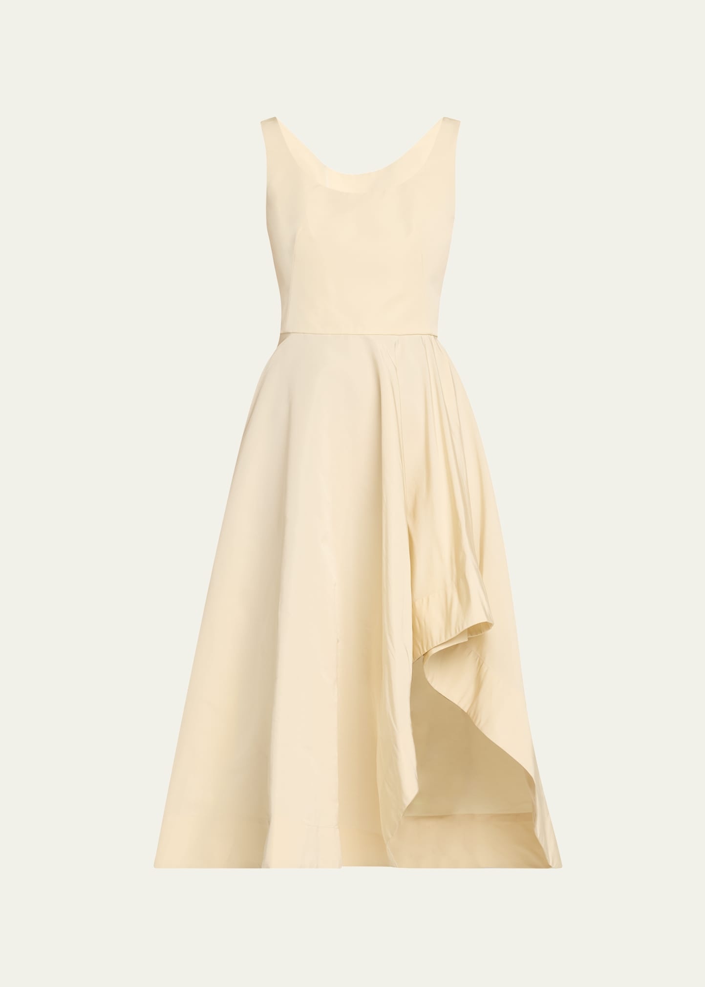 Scoop-Neck Asymmetric Midi Dress - 1