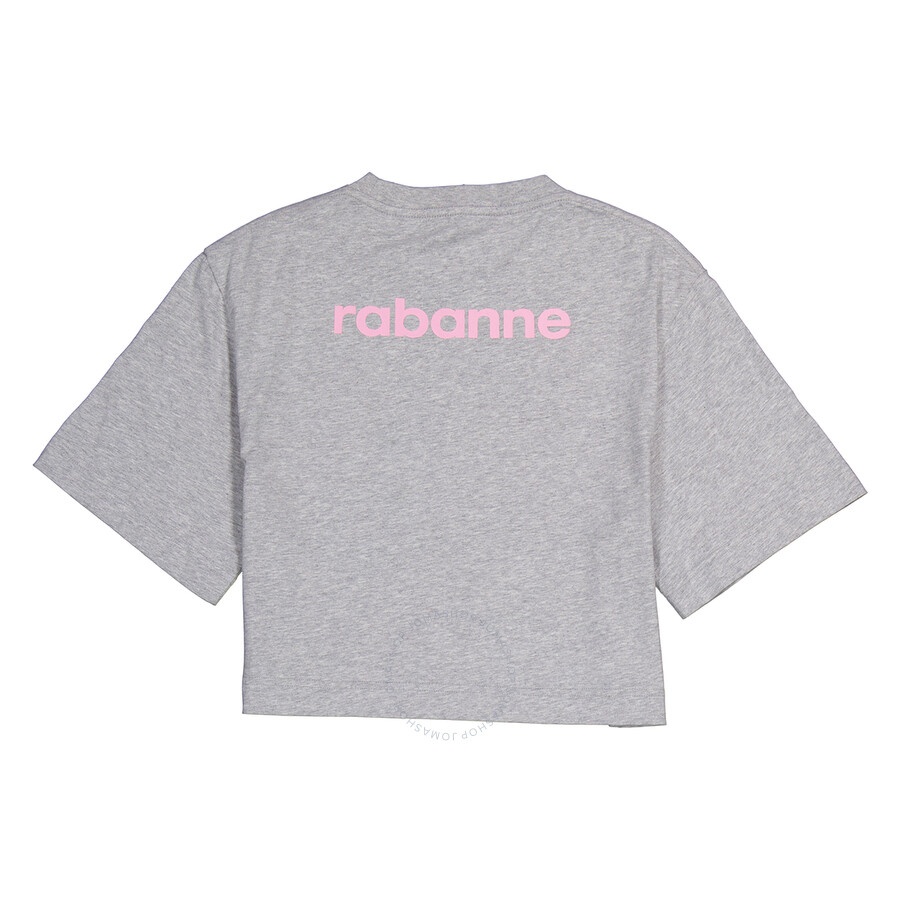 Rabanne Logo Print Cropped Cotton T-Shirt - 2